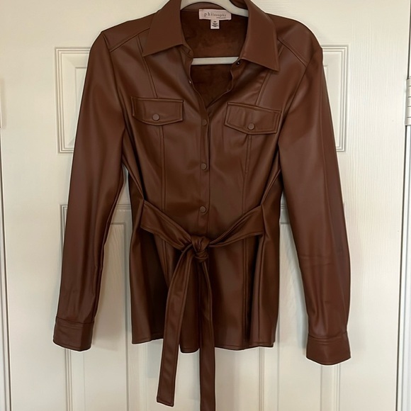 Philosophy Jackets & Blazers - Philosophy brown women’s leather jacket
